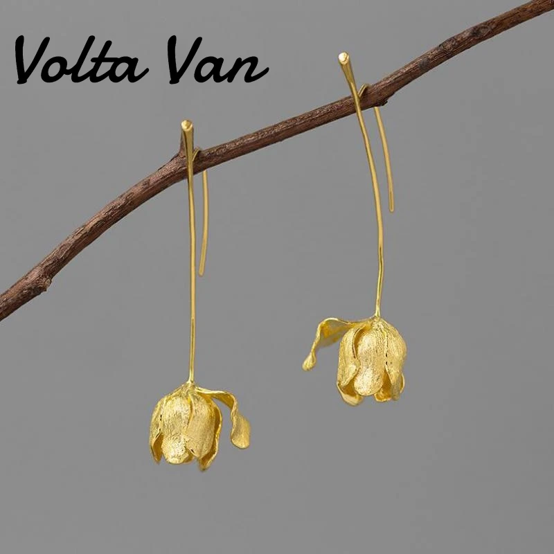 

Volta Van Drop Earrings For Women 925 Sterling Silver 2022 New Bloom Tulip Jewelry Beautiful Elegant Leisure Silver Earrings
