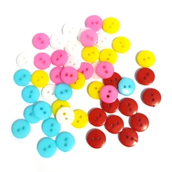 Mini boutons ronds, 10 pièces, pour bricolage, vêtements de poupée, 2 trous, fabrication de cartes, boutons de Scrapbooking, accessoires de couture 