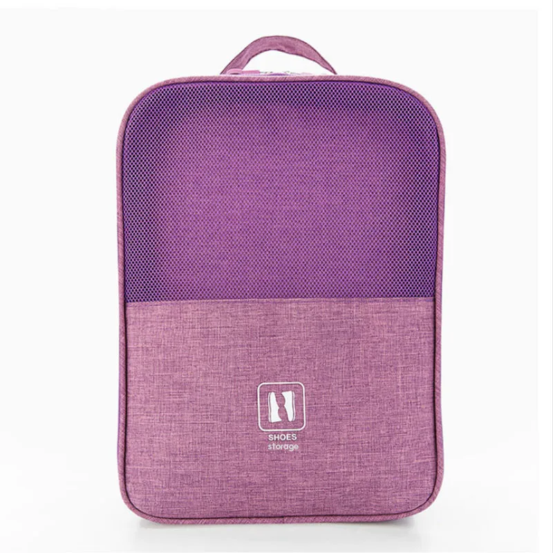 Портативная сумка для обуви Storag водонепроницаемый нейлоновый сортировочный мешок на молнии дорожный органайзер для багажа домашний шкаф Органайзер аксессуары - Цвет: Purple