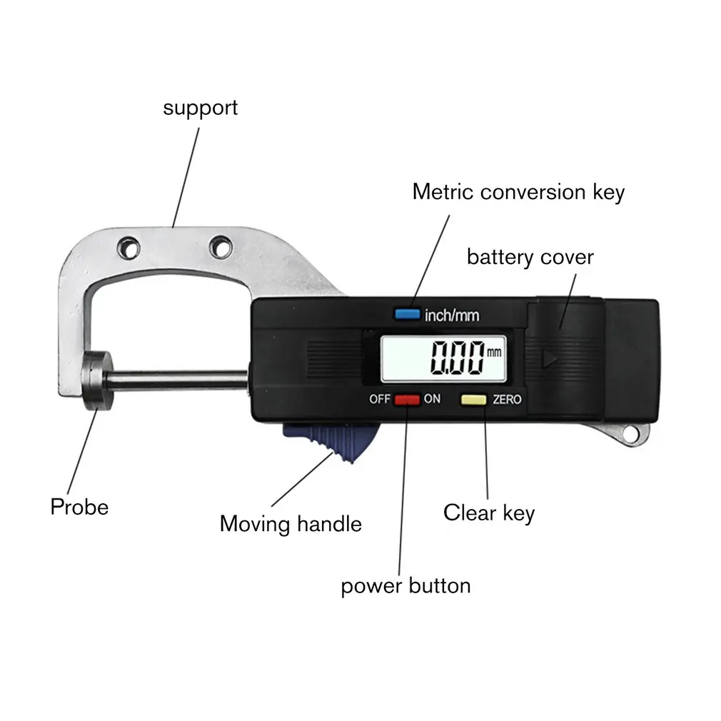 0-25 мм Цифровой горизонтальный толщиномер прибор для калибровки ювелирных изделий жемчужная линейка круглый диаметр металла измерительный измеритель толщины микрометр горячая распродажа