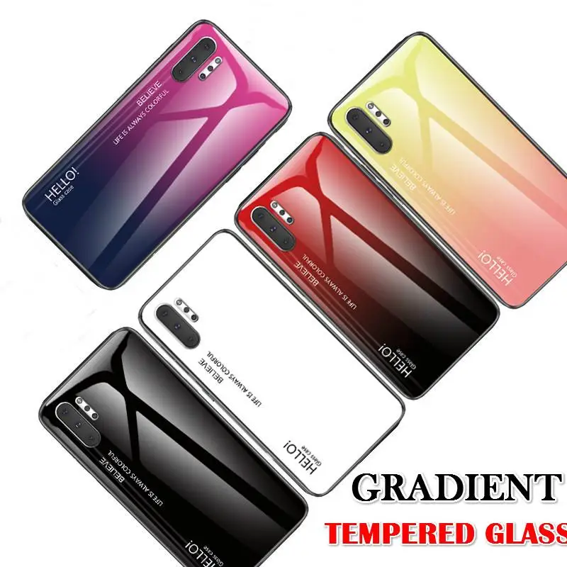 

Luxury Gradient Tempered Glass Case For Samsung Galaxy Note 10 10Pro Note 9 8 Back Cover For Samsung Note 10 Pro note9 Case Capa