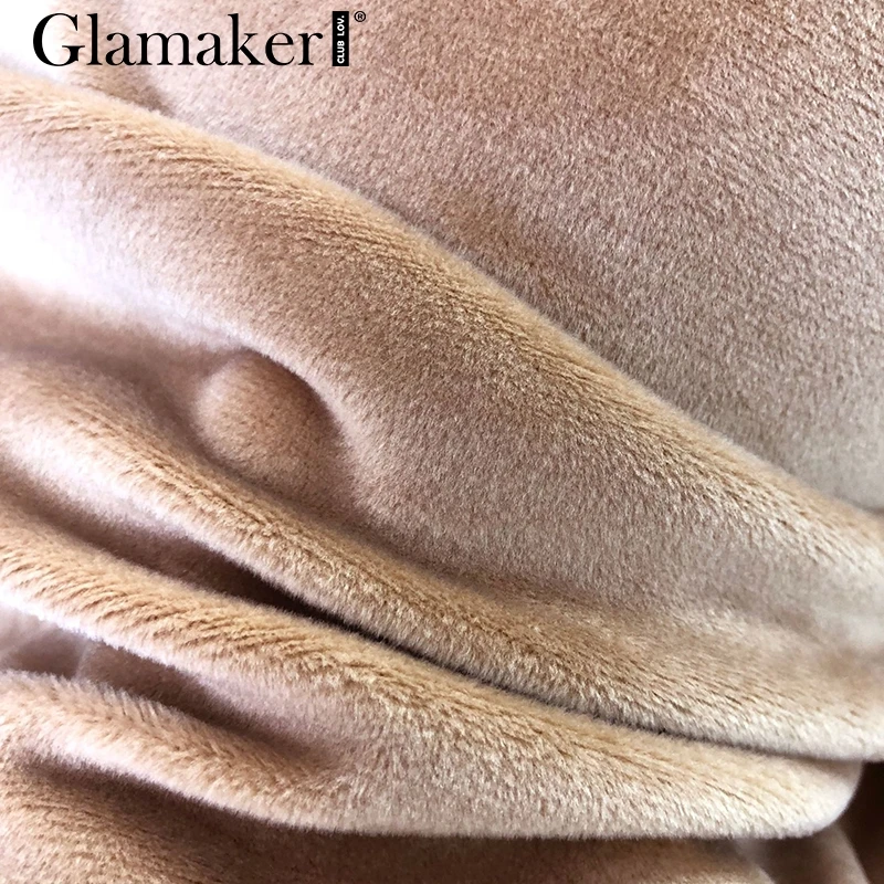 Glamaker сплошной цвет комбинезон с высоким воротом женский длинный широкий рукав элегантный женский комбинезон осень зима теплый комбинезон