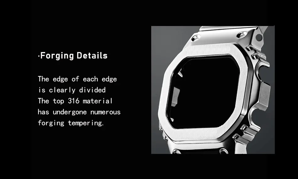 Браслет для наручных часов из нержавеющей стали с ободком, подходит для часов DW5600 GW-M5610 серии GW5000 с инструментами
