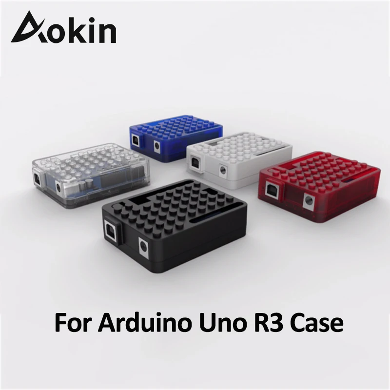 Aokin For Arduino Uno R3 Case Enclosure Transparent /Red/White/Blue