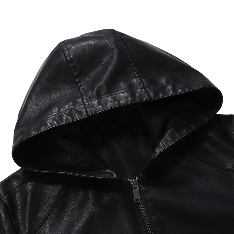 AliExpress, Европейское и американское Новое Стильное мужское кожаное пальто, приталенное кожаное пальто с капюшоном, Мужская мотоциклетная куртка Jk45
