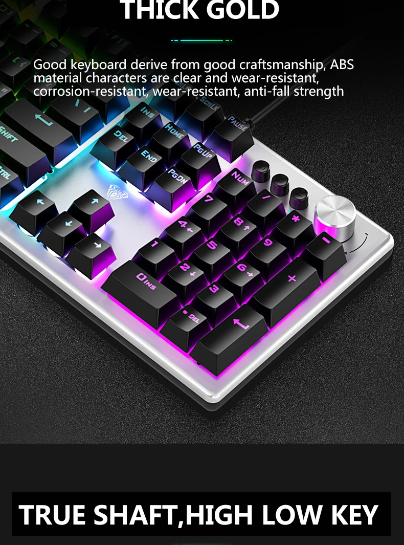 Com fio de jogo teclado e mouse