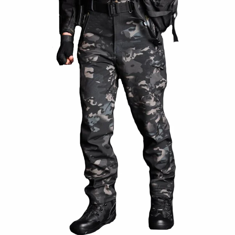 Dark Camo Pants Тактическая TAD водонепроницаемая охотничья камуфляжная куртка или брюки флисовая куртка походная спортивная с капюшоном ветровка - Цвет: Dark Camo Pants