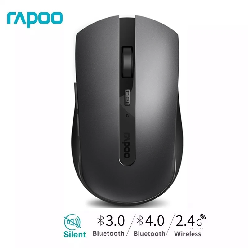 Rapoo 7200M Noiseless Mice Multi-mode Silent Wireless Mouse with 1600DPI Bluetooth-compatible and 2.4GHz for Computer Laptop pink mouse gaming