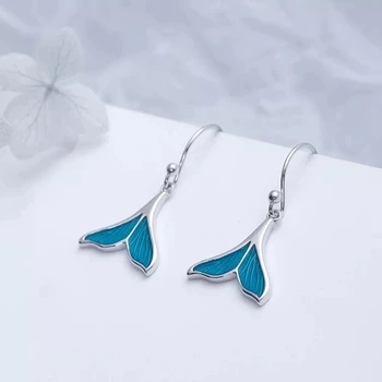 

Drop Earrings For Women Crystal Mermaid Tail Pendant Jewelry Girl Fish Tails Trendy Summer Earring Jewellery Gifts