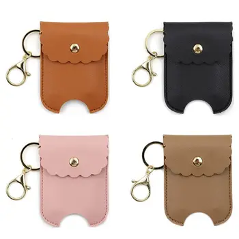 

Empty Bottle PU Leather Hand Sanitizer Keychain Holder Refillable Travel Carriers with Flip Cap Reusable Bottles 60ml for Soap L