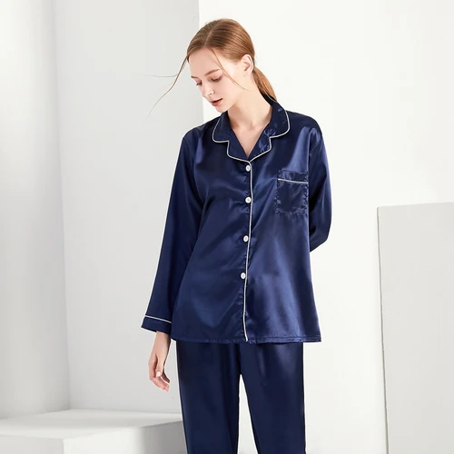여성 잠옷 세트 잠옷 겨울 긴 소매 Mujer Pijamas Nuisette 섹시한 란제리 Nightwear 실크 새틴 잠옷 pjs 정장 2Pcs 3