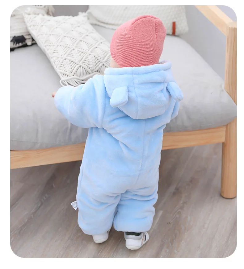 Winter Newborn Baby Romper Cartoon Animal Pattern Baby Girl Clothes Toddler Boy jumpsuit Children Hooded Infant Romper
