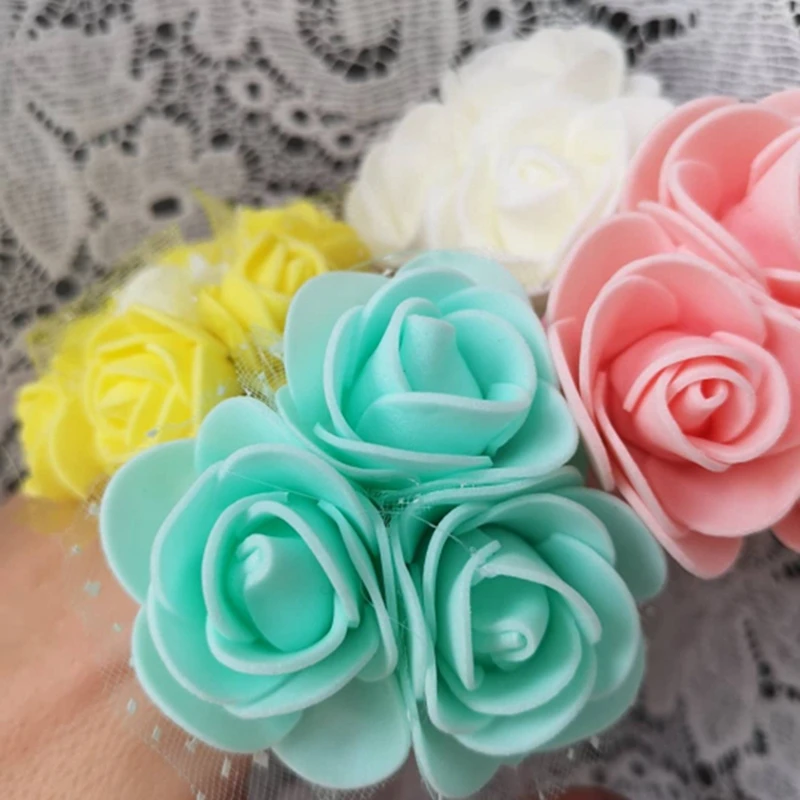 300 шт. PE Мини Искусственные цветы для дома Свадебные украшения Аксессуары поддельные пены медведи Скрапбукинг венок DIY Цветочные головки