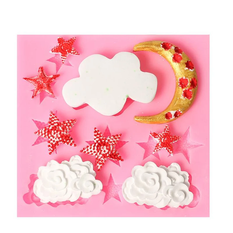 Новые звезды и луна облака DIY силиконовые формы для шоколада Инструменты выпечки