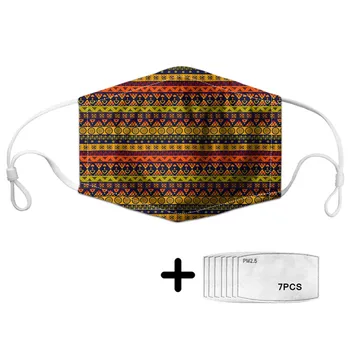

Respirator Mask African Element Pattern Women Mouth Face Mask With 7pce Filter Insert Unisex Elastic Soft Mascarilla Tapa Bocas
