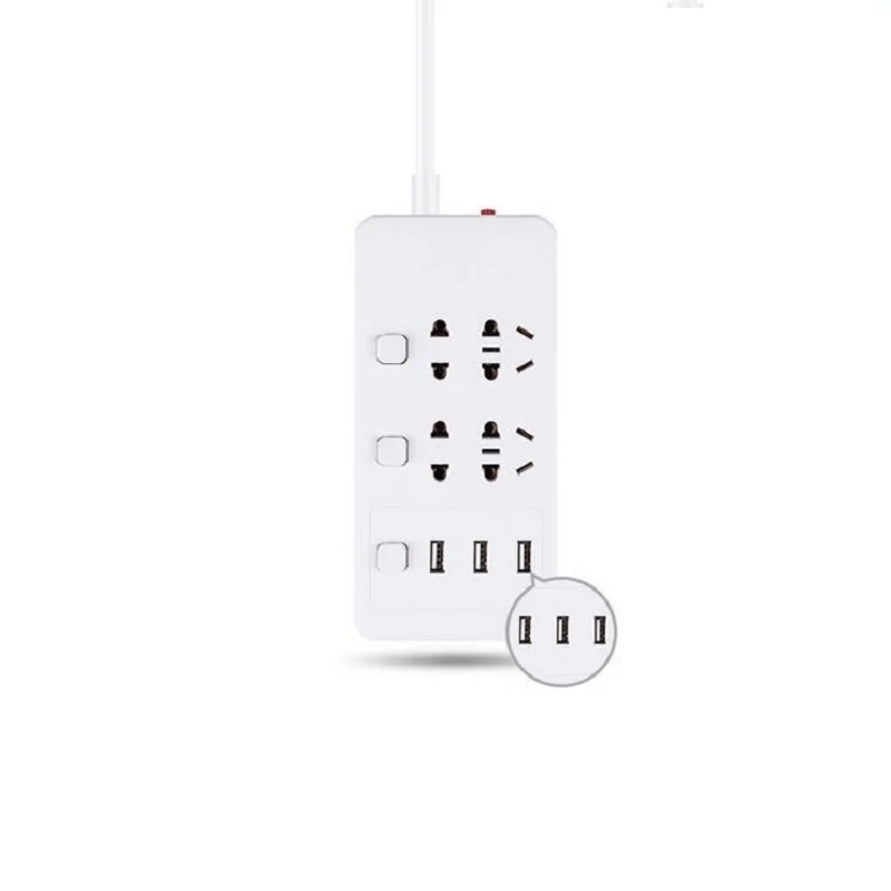 AU Plug to CN EU socket 1,8 м многофункциональная силовая полоса независимый переключатель многоходовая Клеммная панель Расширительная розетка - Цвет: 4 Output 3USB