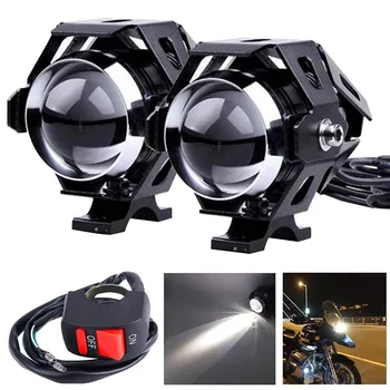 

2 pcs Motrocycle LED Headlight auxiliary lamp U5 led motorbike spotlight accessories 12V moto DRL spot head lights