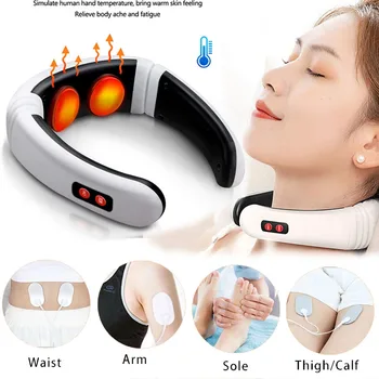 

Electric Pulse Back Neck Massager Cervical Infrared Vertebra Instrument Acupuncture Magnetic Therapy Health Cervical Massager