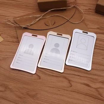 

Free shipping 20pcs/lot customized logo ID card holder; aluminum alloy card holder with lanyard id30