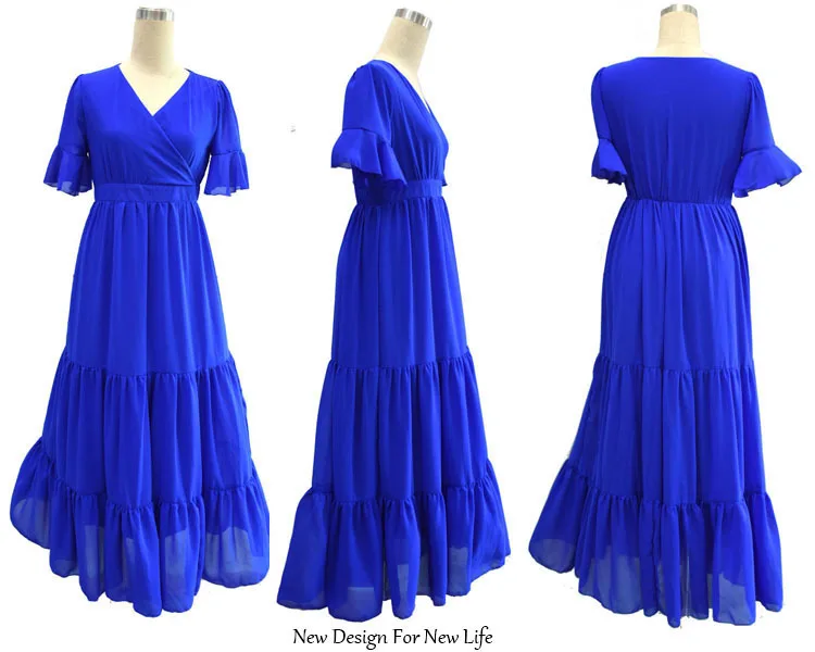 Женское шифоновое платье макси Длинное Элегантное пляжное большого размера s