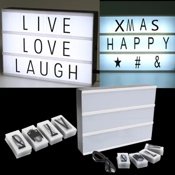 

A4 Size LED Combination Letter Alphabet Decoration DIY Scrabble Letters Alphabet Number Box BLACK USB PORT Powered Lightbox