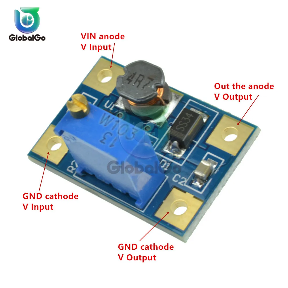 10 шт./лот SX1308 2A DC-DC повышающий Регулируемый силовой модуль повышающий преобразователь для DIY Kit 2-24 В до 2-28 в DC-DC конвертер