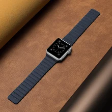 

Magnetic loop strap for Apple Watch band 44mm 40mm correa 38mm 42mm belt 41mm 45mm Leather bracelet iWatch series 7 se 6 5 3 4