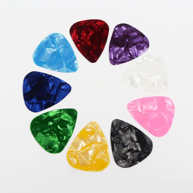 10 Pcs New Acoustic Picks Plectrum Celluloid Electric Smooth Guitar Pick Accessories 0.46mm 0.71mm 0.96mm Ukulele Random Color | Спорт и