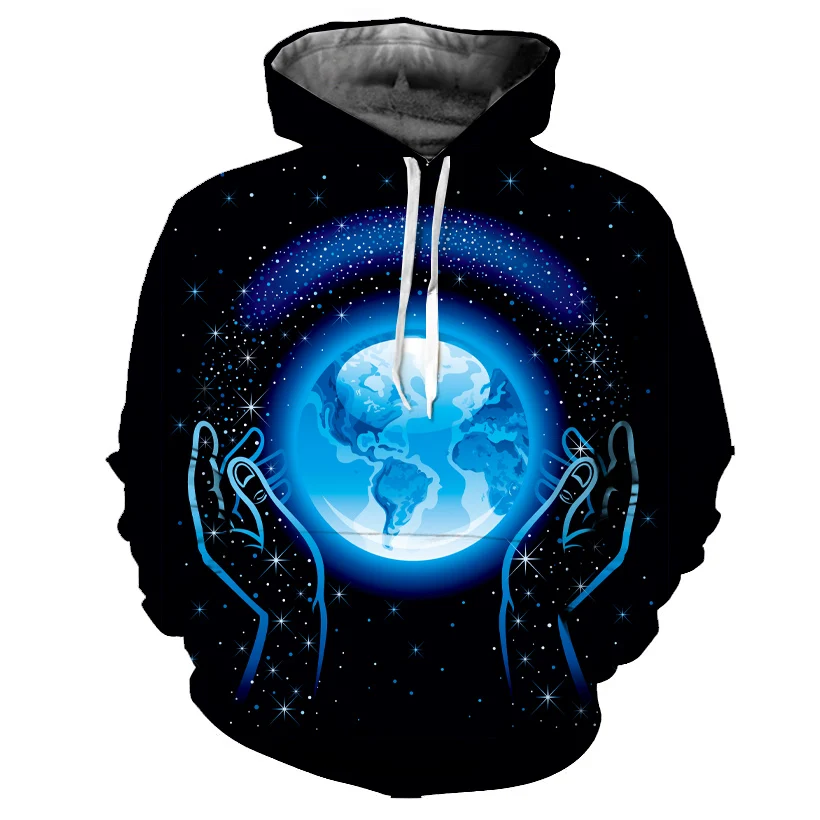 

REAL American US SIZE Fashion High Quality The World is in Your Hands Sublimation Printing Plus Size 5XL 6XL Hoodies