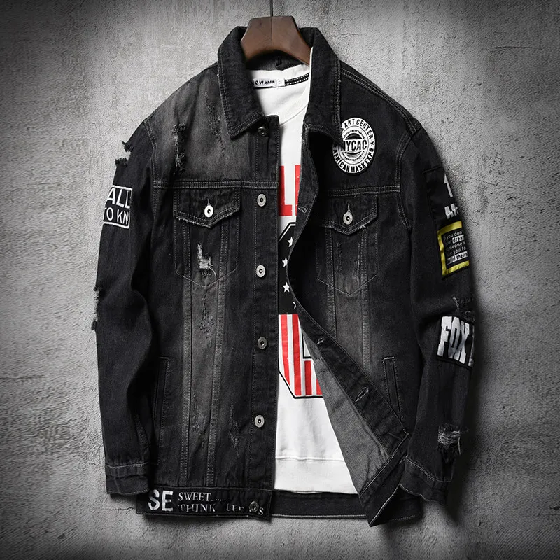 

Men Jacket Coat Trendy Brand New Denim Jackets Men Top Quality Fashion Mens Jean Bomber Jacket Cotton Outwear Male Cowboy HipHop