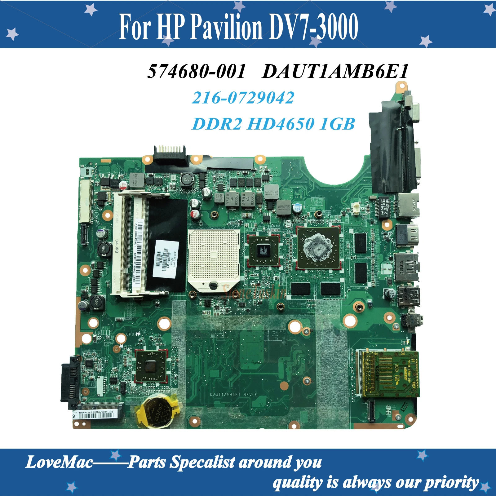 Высокое качество 574680-001 для HP Pavilion DV7-3000 материнская плата ноутбука DAUT1AMB6E1 216-0729042