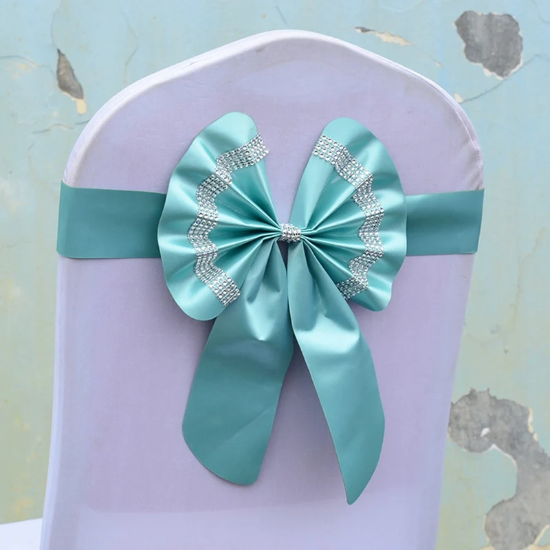 Light blue Хит, пояс для стула, бант, украшение для банкета, вечерние, свадебные, рождественские, праздничные, для дома - Цвет: Light blue