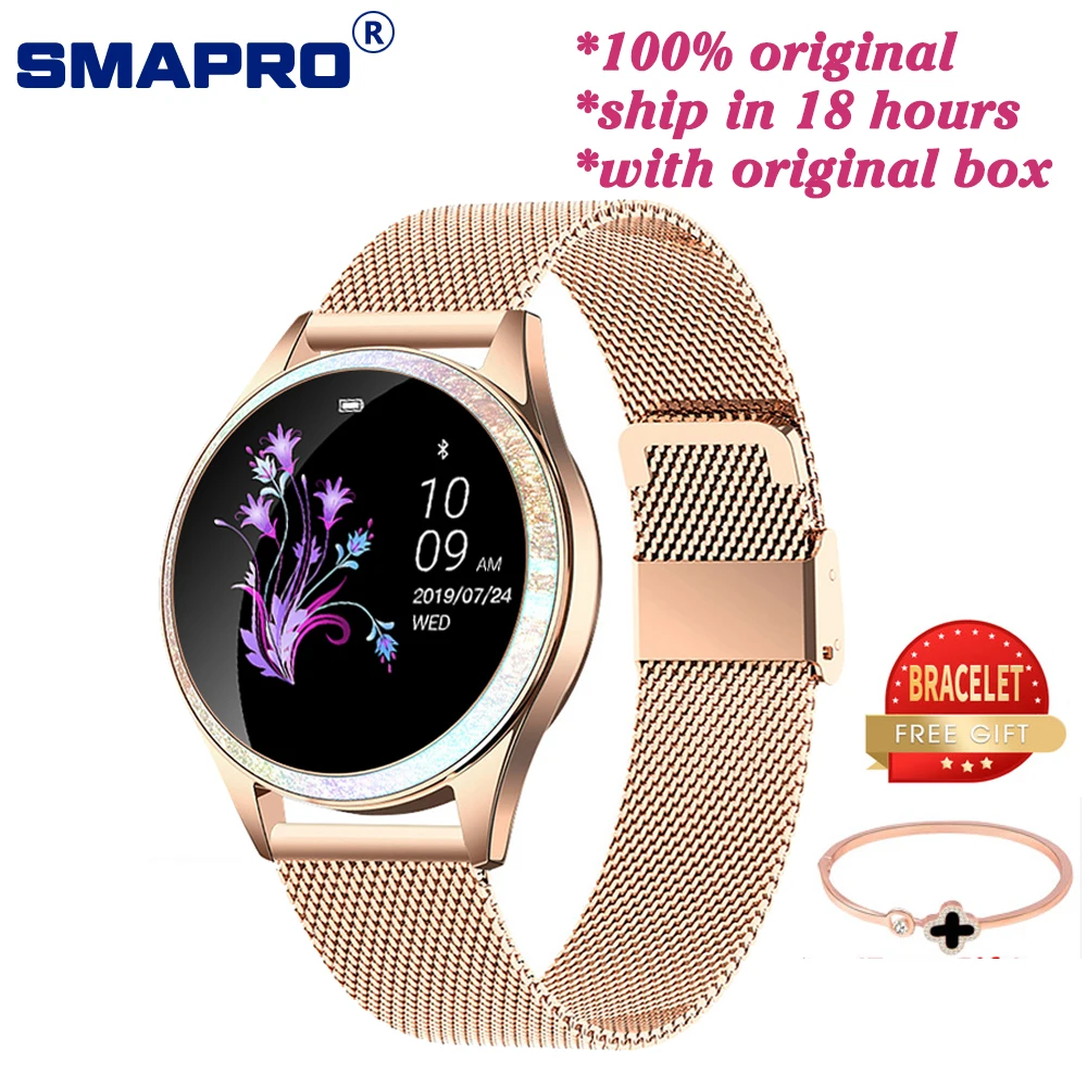 Bluetooth Смарт-часы для женщин с Полноразмерным экраном из алмазного сплава