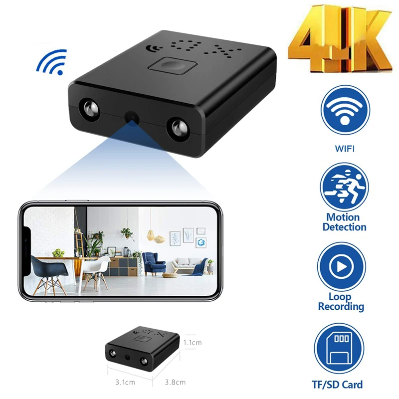 4K 1080P мини камера WiFi XD умная беспроводная видеокамера ip маленькая Спортивная