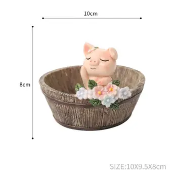 

Flowerpot Round Succulent Plant Cactus Resin Flowerpot Cute Animal Flowerpot Container Dog Cat Pig Rabbit Country Style Pots
