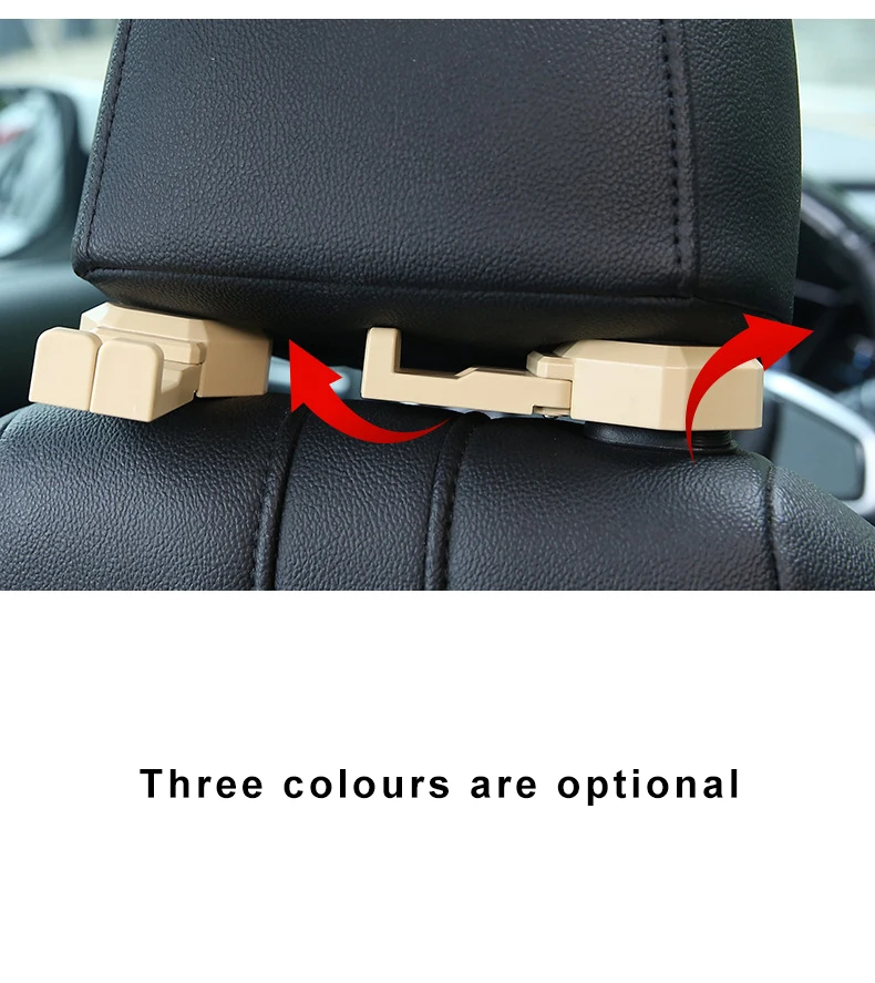 Car Back Seat Headrest Holder Auto Hanger Hooks Clip for Purse Bag Cloth Grocery Automobile Interior Accessories