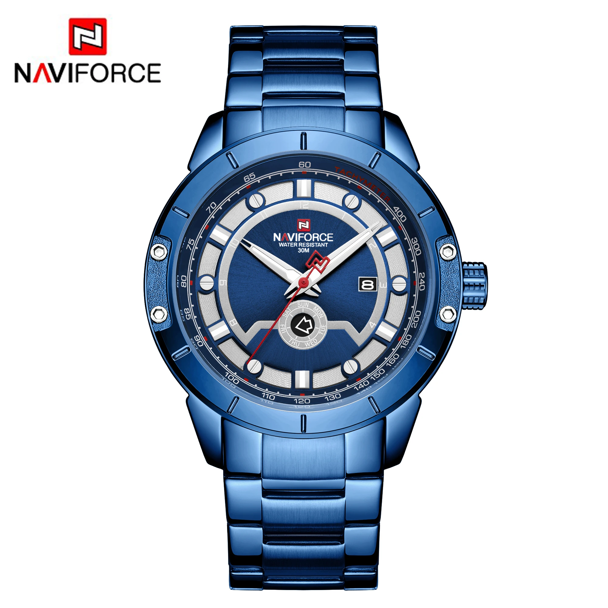 NAVIFORCE Топ люксовый бренд Мужские часы Модные Бизнес повседневные кварцевые