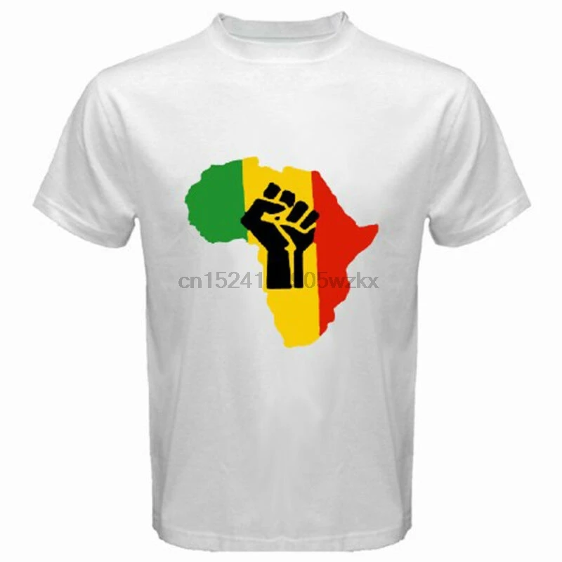 Новая белая мужская футболка с музыкальным логотипом AFRICA POWER Rasta Reggae размеры от S