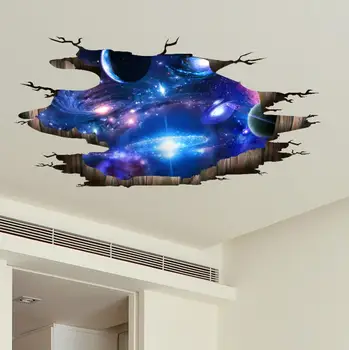 

Universe Galaxy 3D Wall Stickers DIY Outer Space Milky Way Wall Decor For Kids Rooms Floor Ceiling Decoration