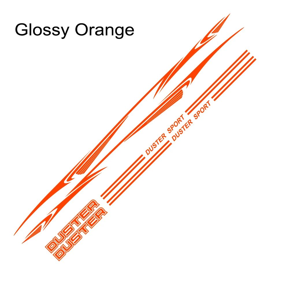 Glossy Orange 2 шт. автомобильные боковые наклейки для Renault Dacia Duster DIY стильные Светоотражающие украшение Авто Виниловая пленка наклейки стильные автомобильные аксессуары - Название цвета: Glossy Orange