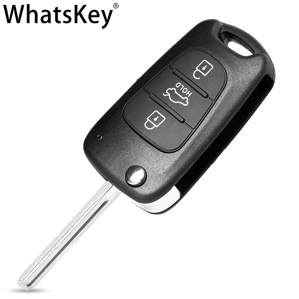 Корпус откидного ключа WhatsKey для Hyundai I30 IX35 Ceed Picanto Cerato Sportage Kia Rio 3 K2 K3 K5 Soul