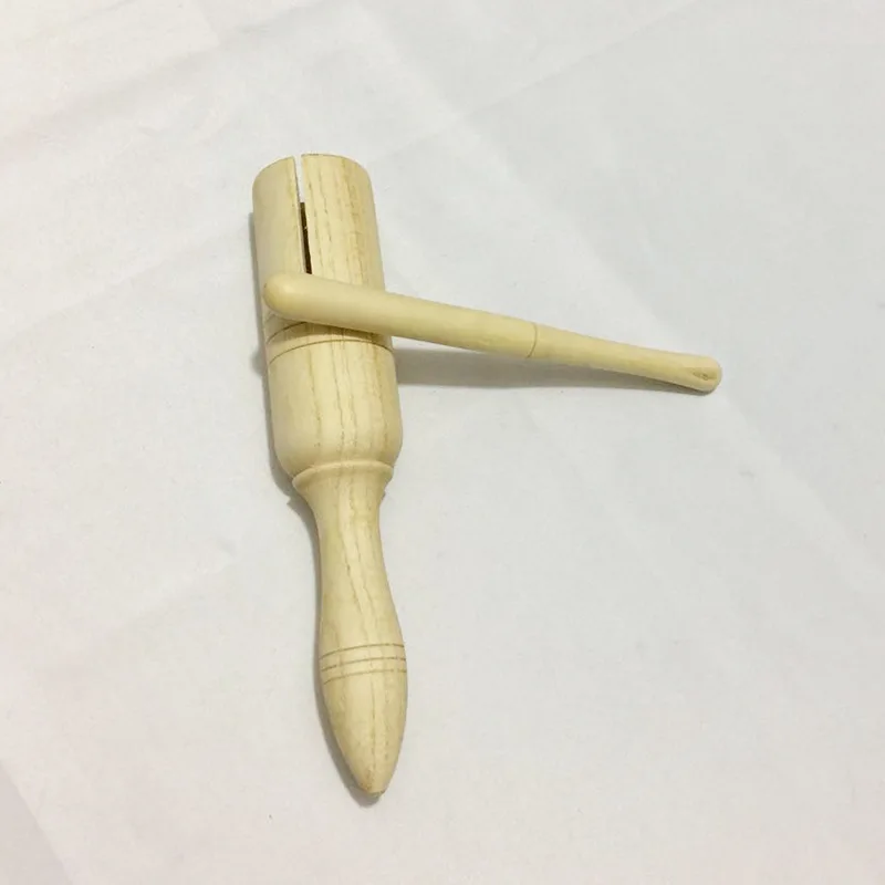 Wooden Musical Instrument for Children Kid Toys Sound Tube Small Single-threaded Ring Percussion Cylinder Croak Frog Barrel