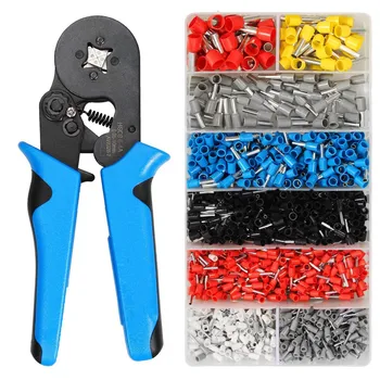 

1200pcs terminal crimping tools electrical pliers HSC8 precision clamp set 0.08-10mm tubular crimping pliers hand tools set