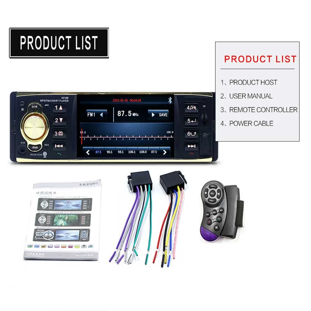 Классический дизайн Swm-4019b автомобильный Mp5 плеер 854x480p 4,1 дюймов Bt Hands-free Реверсивный приоритет Автомобильный Mp3 карта Fm MP3-плеер# P20