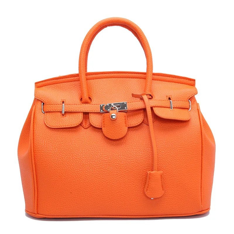 

2019 Autumn And Winter Foreign Trade Europe And America Fashion Bags Handbag Embossed Leather Birkin Bag Lock Large-Volume