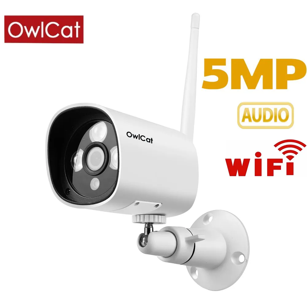OwlCat HD 5MP/2MP Пуля IP камера Wifi сетевая камера видеонаблюдения микрофон аудио звукосниматель SD карта ИК детектор движения Ночной ONVIF