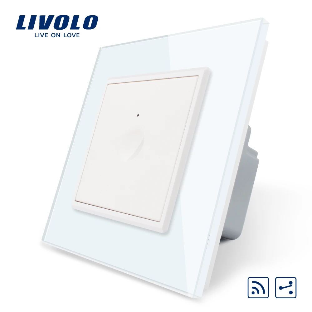 Livolo ЕС Стандартный беспроводной переключатель 1 комплект 2 Way, AC 220~ 250 В, с функцией дистанционного управления, без пульта дистанционного управления, без логотипа - Цвет: White-no logo