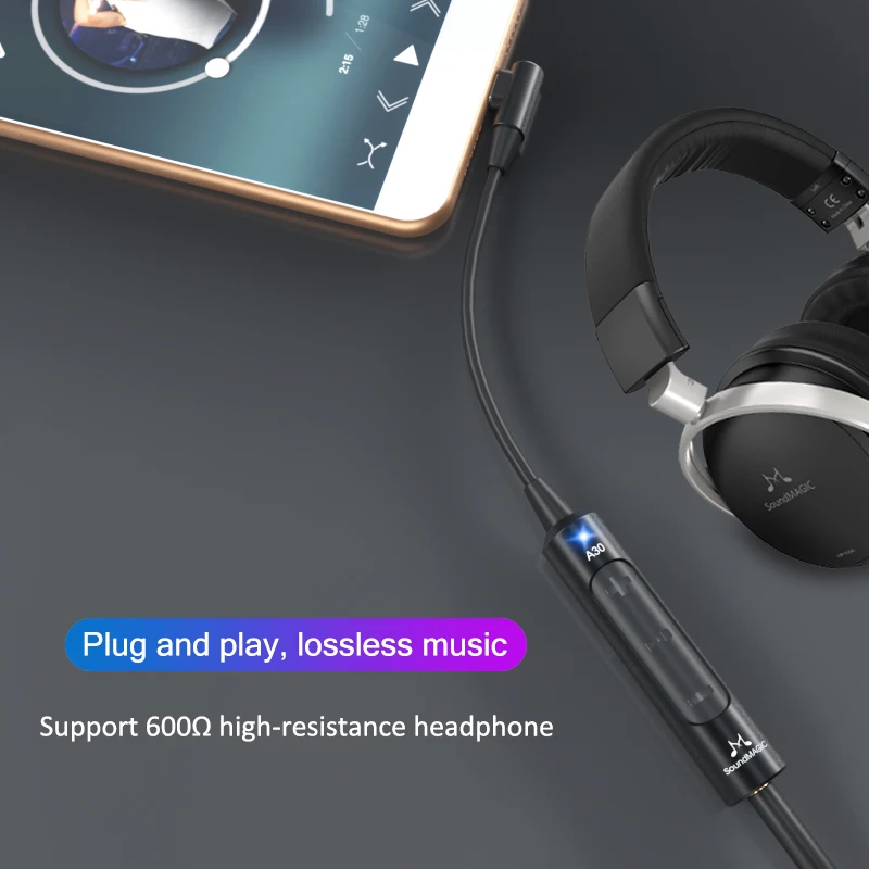 SoundMAGIC A30 Portable HiFi Amplifier USB DAC Type C to 3 5mm Headphone Amplifier Adapter for Android Phones