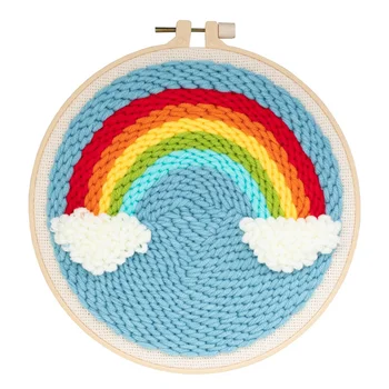 

DIY Punch Needle Embroidery Starter Kit With SKC Punch Needle And 20cm Imitation Bamboo Loop For Family - Little Rainbow/Rainbow