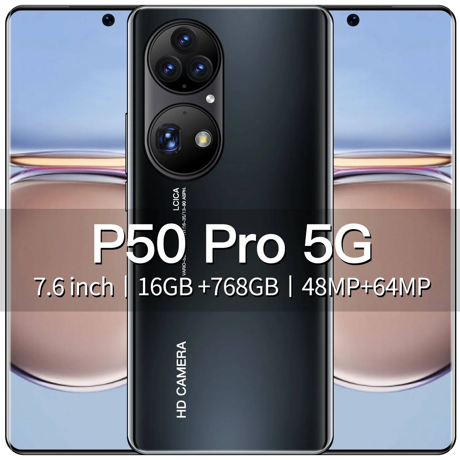 Оригинальный смартфон P50 Pro 16 ГБ ОЗУ 768 Гб ПЗУ 7 6 дюйма настоящий перфорированный